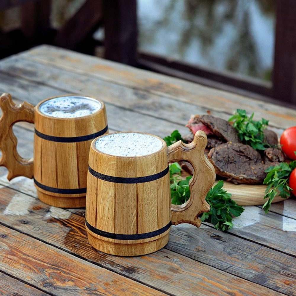 My Fancy Craft Handmade Wood Beer Cottagecore Farmhouse Stainless Mug